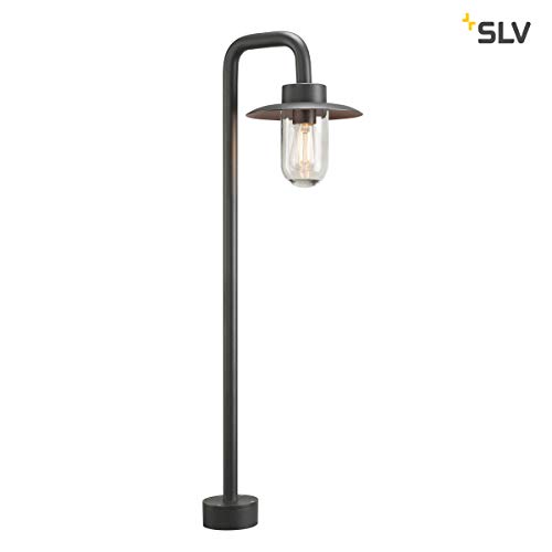 SLV LED Pollerleuchte MOLAT, Laterne | Standleuchte Außen-Beleuchtung im Industrie-Design | Outdoor Wege-Leuchte, Kandelaber, Sockellampe, Garten-Beleuchtung, Gartenleuchte | E27, max. 60W, EEK E-A++